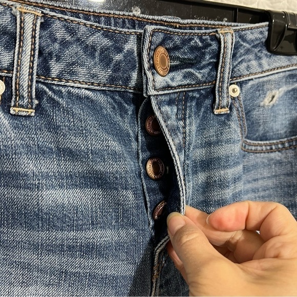 AMERICAN EAGLE Boy Crop Button Up Jeans, Size 2 -#307 - Picture 5 of 13